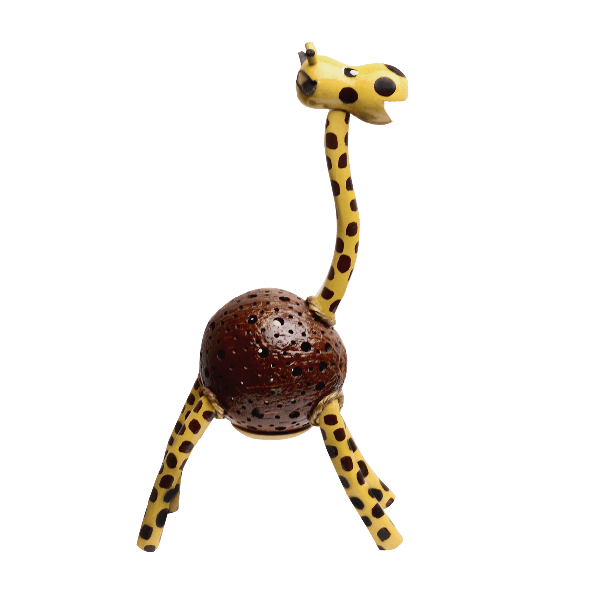 N&H Handmade Coconut Shell Giraffe Table Lamp - Nature and Home